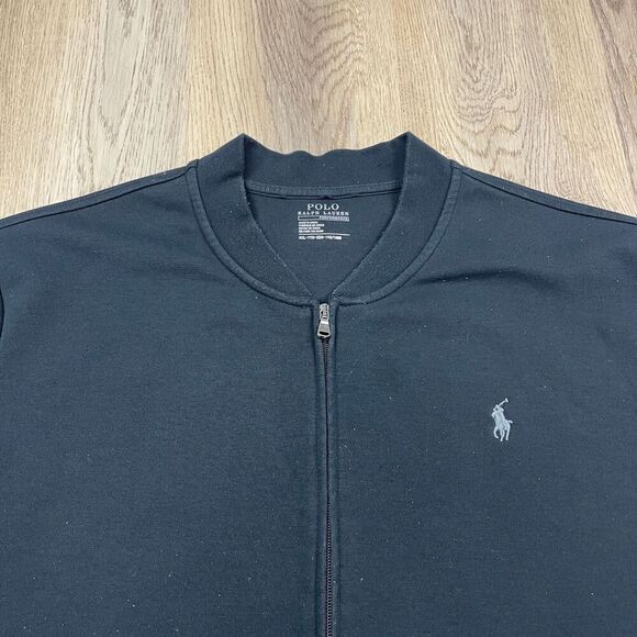 Polo Ralph Lauren Sweatshirt Mens 2XL Black Performance Full Zip Pony Casual - Picture 2 of 11
